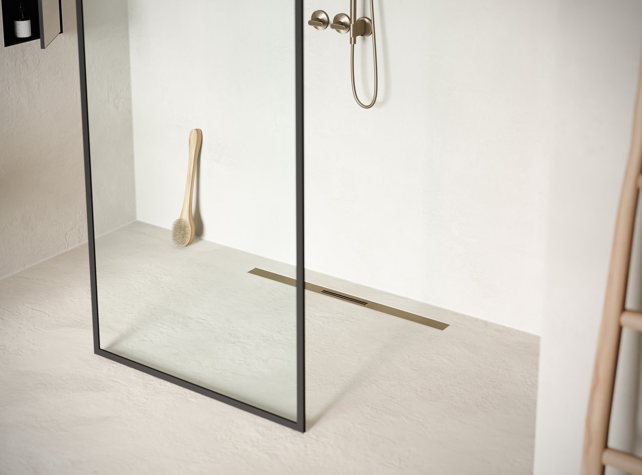 Easy Drain R-Line Clean Color douchegoot 80cm Brushed Bronze