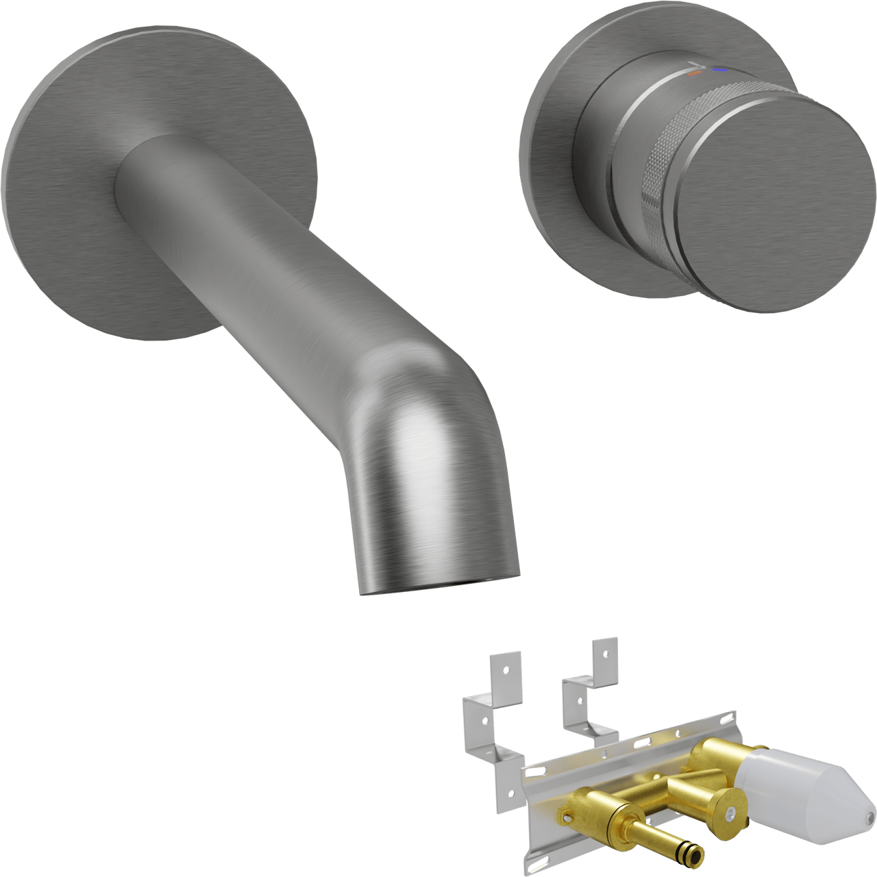 Blaufoss Pavilion Unterputz-Waschbecken Armatur: Brushed GunMetal, Einbauelement inklusive