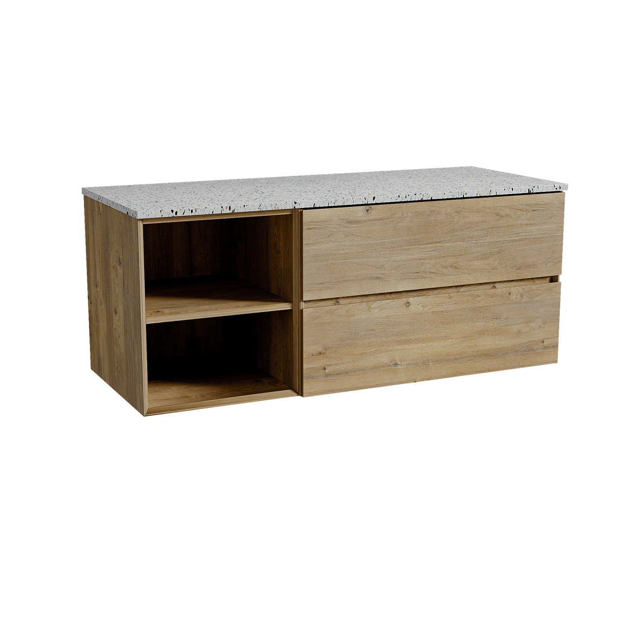 Storke Edge badkamermeubel met Tavola wastafelblad voor waskom(men)