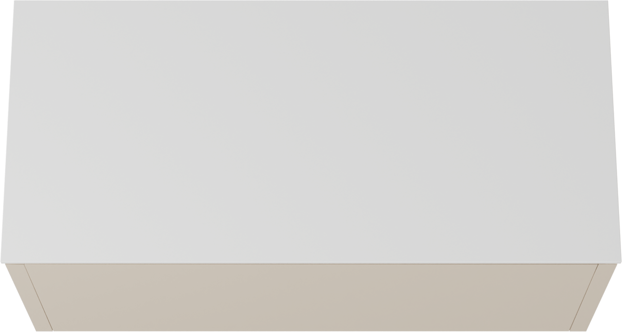 Balmani Eclips meuble salle de bains suspendu 120 x 55 cm Sandbeige avec Stretto tablette simple ou double vasque en Solid Surface blanc mat