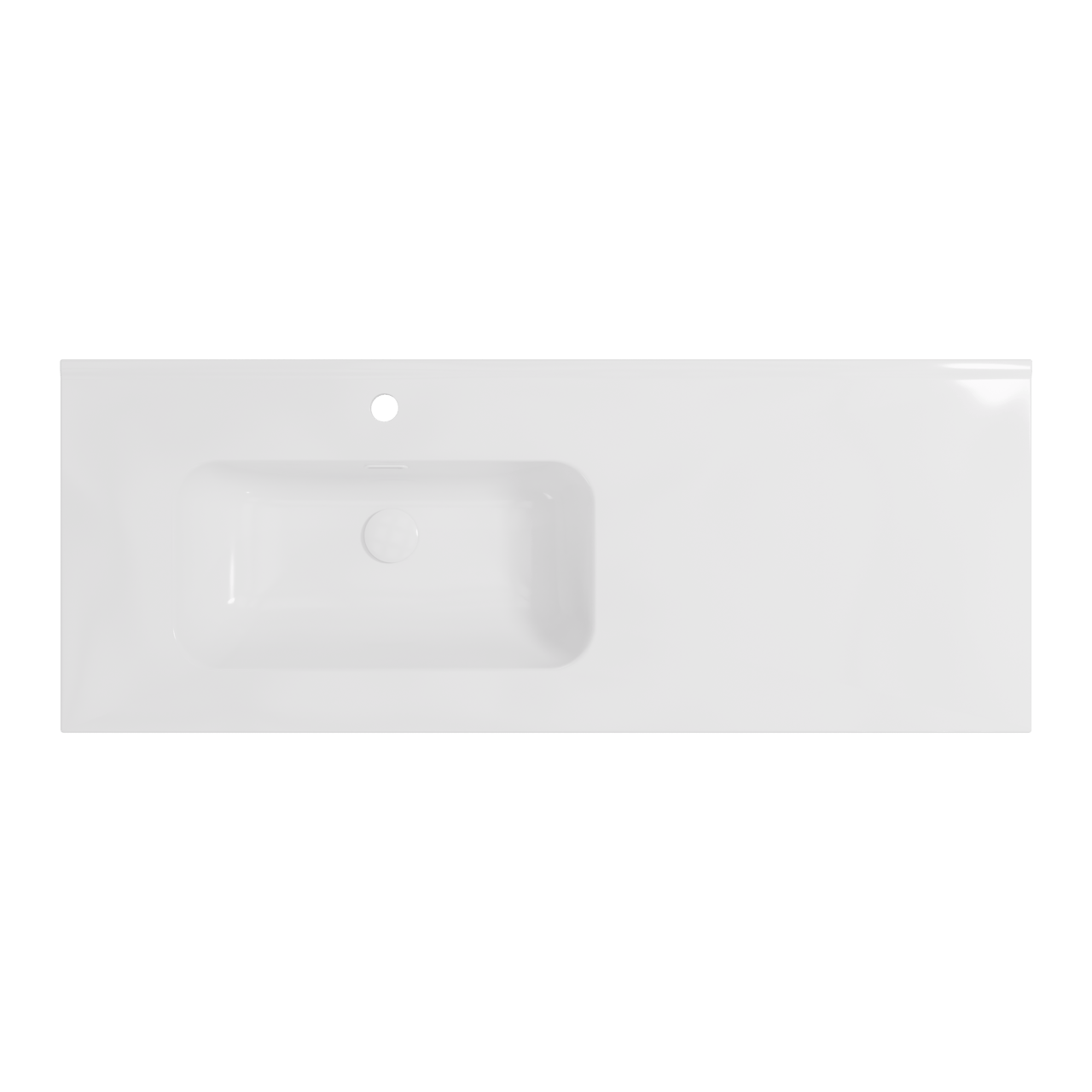 Balmani Nostra asymmetrisch linkse wastafel porselein Glanzend Wit 120 x 46 cm