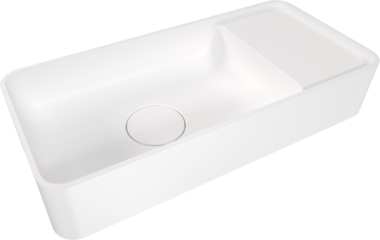 Balmani Fara zwevend toiletmeubel 45 x 22 cm amerikaanse notelaar met Fara wastafel in matte Solid Surface