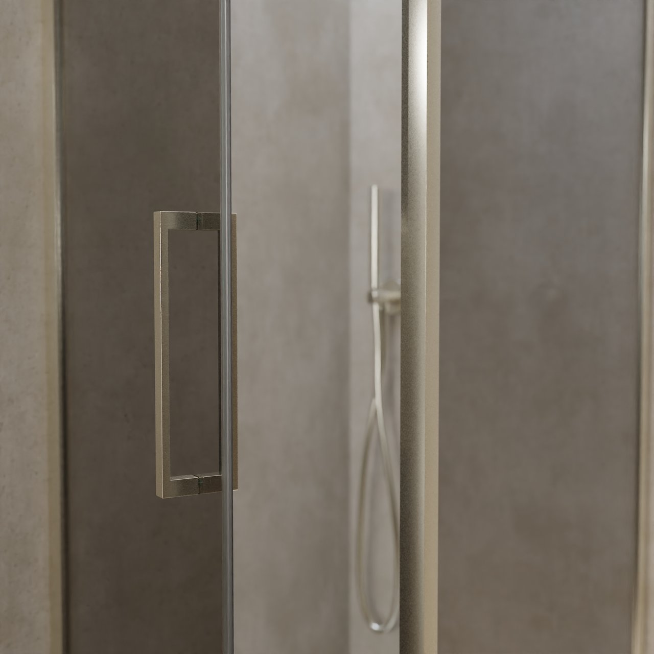 Balmani Senses Design douche en coin avec porte pivotante à gauche et paroi latérale fixe, 90 x 90 cm, Miroir Reflex, Profil Brushed CoolMetal, coating inclus, coating inclus