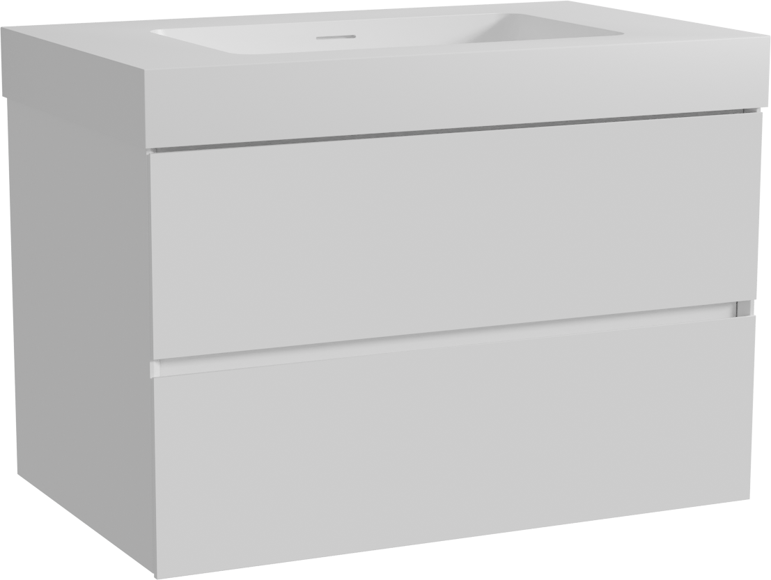 Storke Edge zwevend badmeubel 85 x 52 cm hoogglans wit met Mata High enkele wastafel in solid surface mat wit