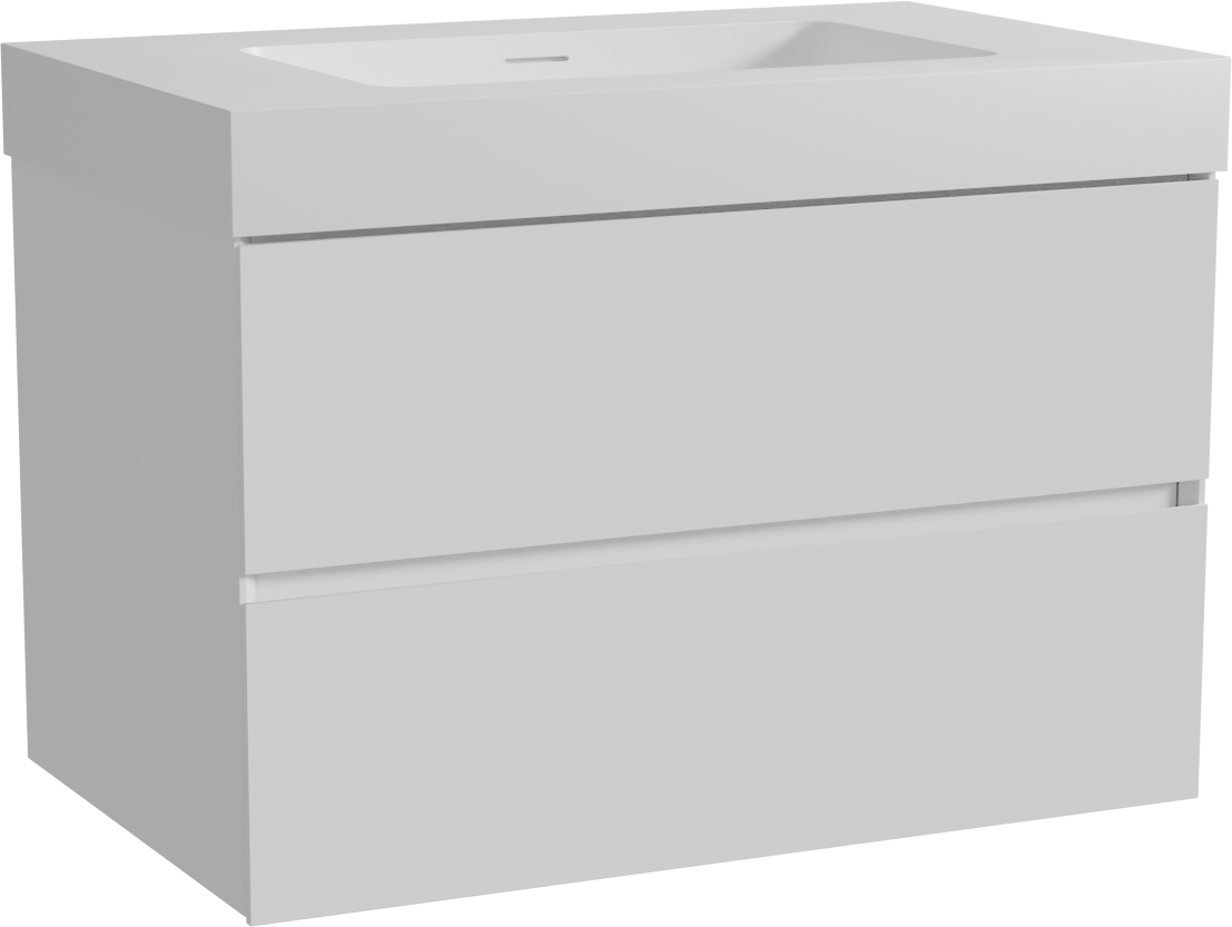 Storke Edge zwevend badmeubel 85 x 52 cm hoogglans wit met Mata High enkele wastafel in solid surface mat wit