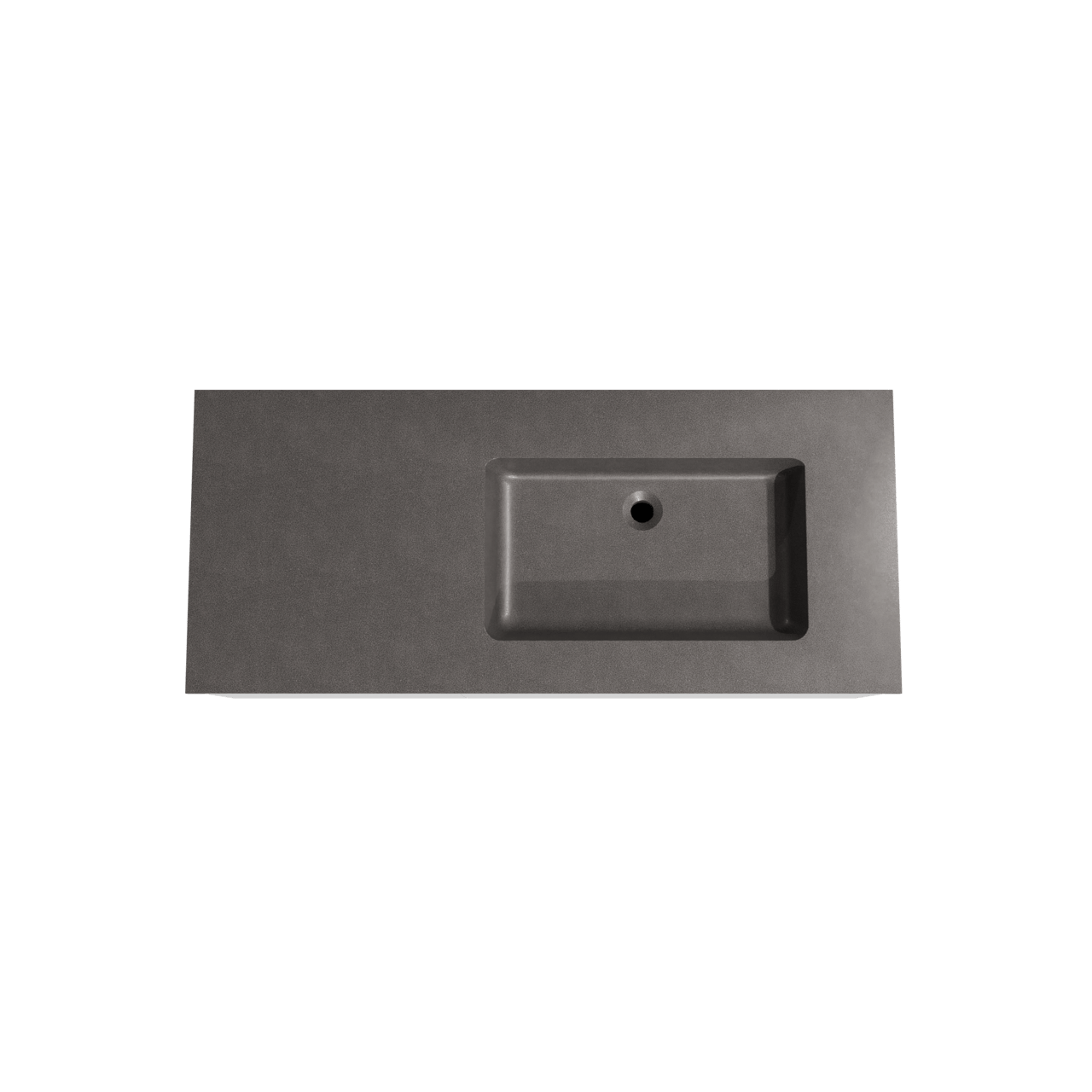 Storke Edge zwevend badmeubel 120 x 52 cm mat wit met Scuro asymmetrisch rechtse wastafel in kwarts mat zwart