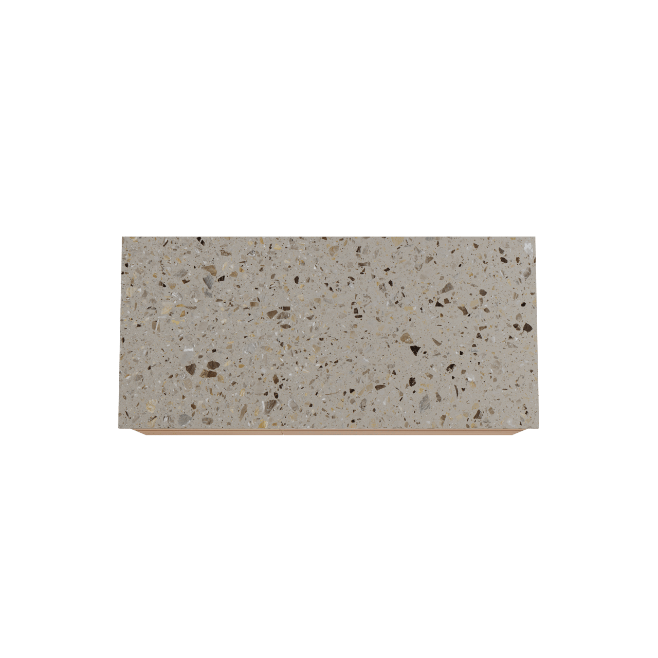 Balmani Mitra zwevend badkamermeubel 120 x 55 cm teak met Stretto enkel of dubbel tablet in terrazzo greige terrazzo