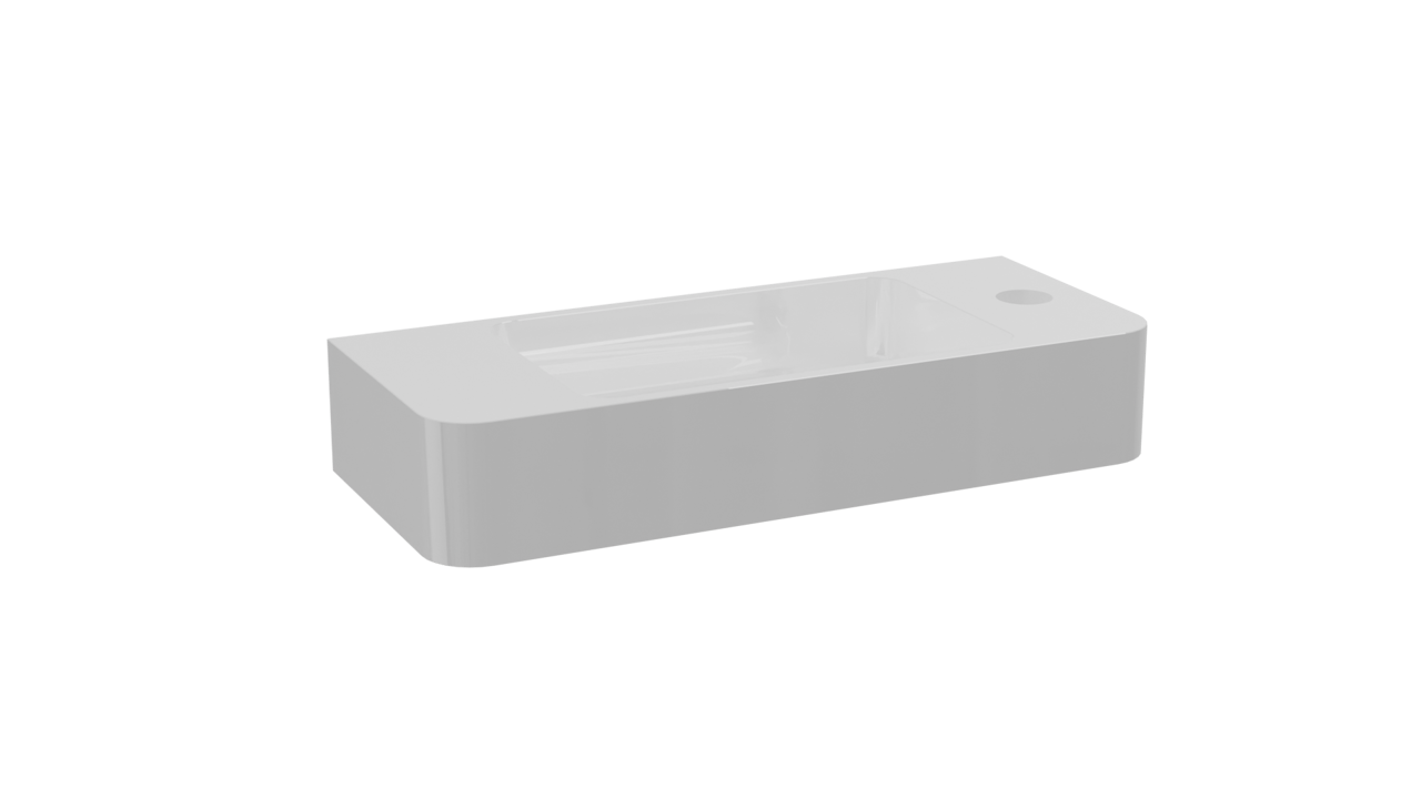 Storke Curvado lave-mains 45 x 18 cm marbre composite brillant