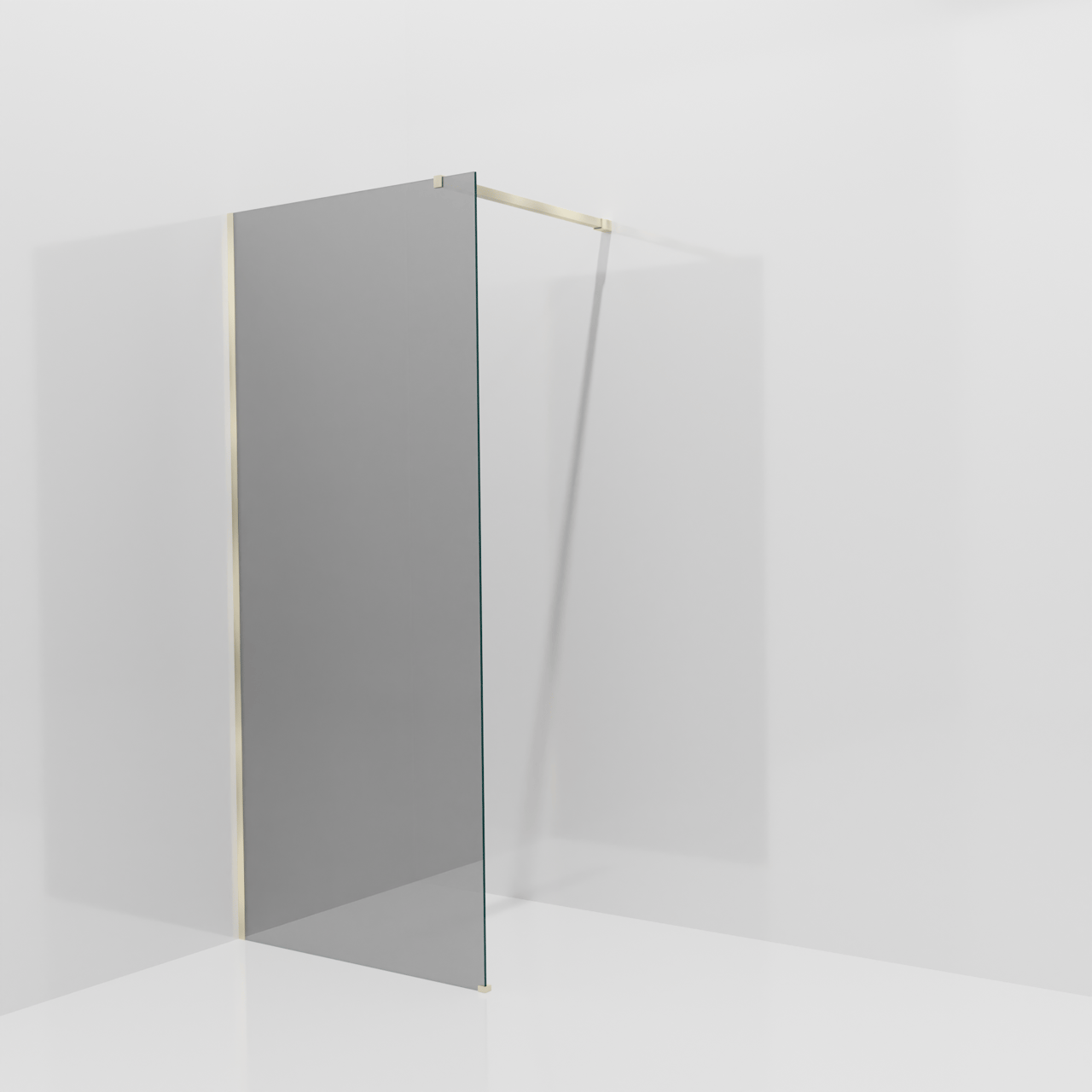 Balmani Modular Walk-In Dusche: 90 x 200 cm, Reflex-Spiegelglas, inklusive Coating, Profil Brushed Champagne Gold