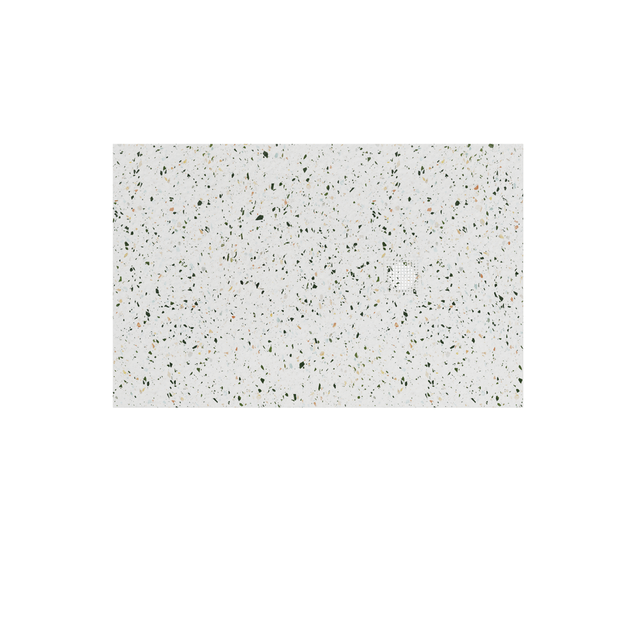 Balmani Impress receveur de douche 140 x 90 cm marbre composite blanc/noir terrazzo mat structure rock