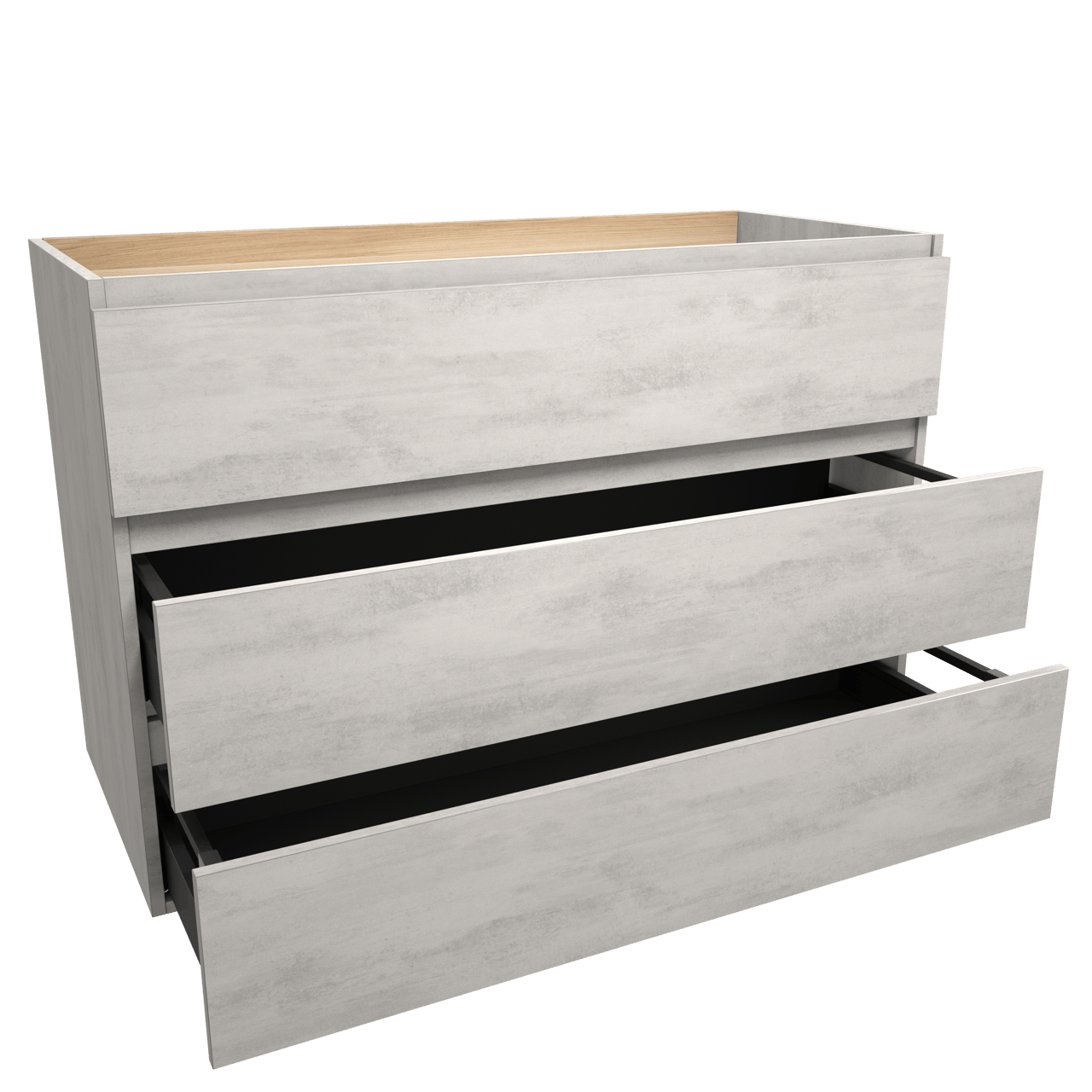 Balmani Lucida meuble sous-lavabo a poser 120 x 55 cm béton gris argent 3 tiroirs