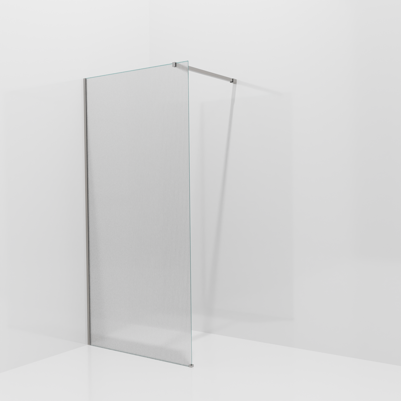 Balmani Modular douche à l'italienne: 100 x 200 cm, Ribs, avec coating, Profil Brushed Inox