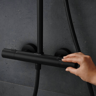 Hansgrohe Pulsify S260 Puro thermostatische kraan regendoucheset mat zwart