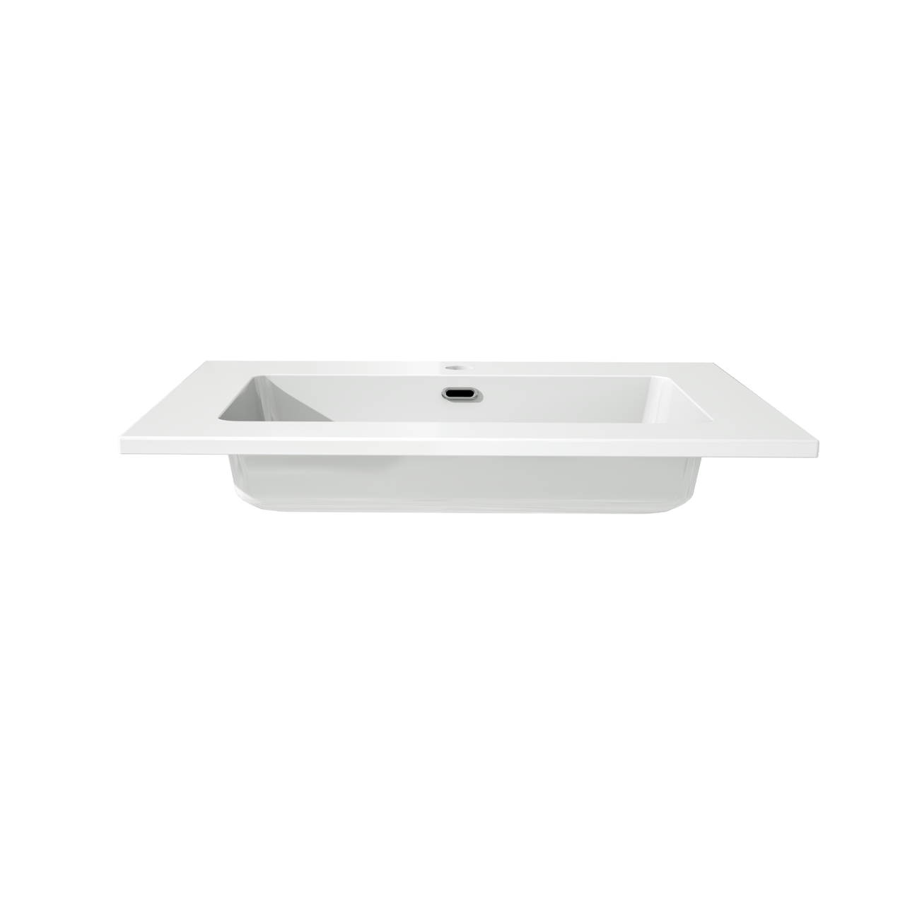 Storke Diva enkele wastafel glanzend composiet marmer 65 x 52 cm