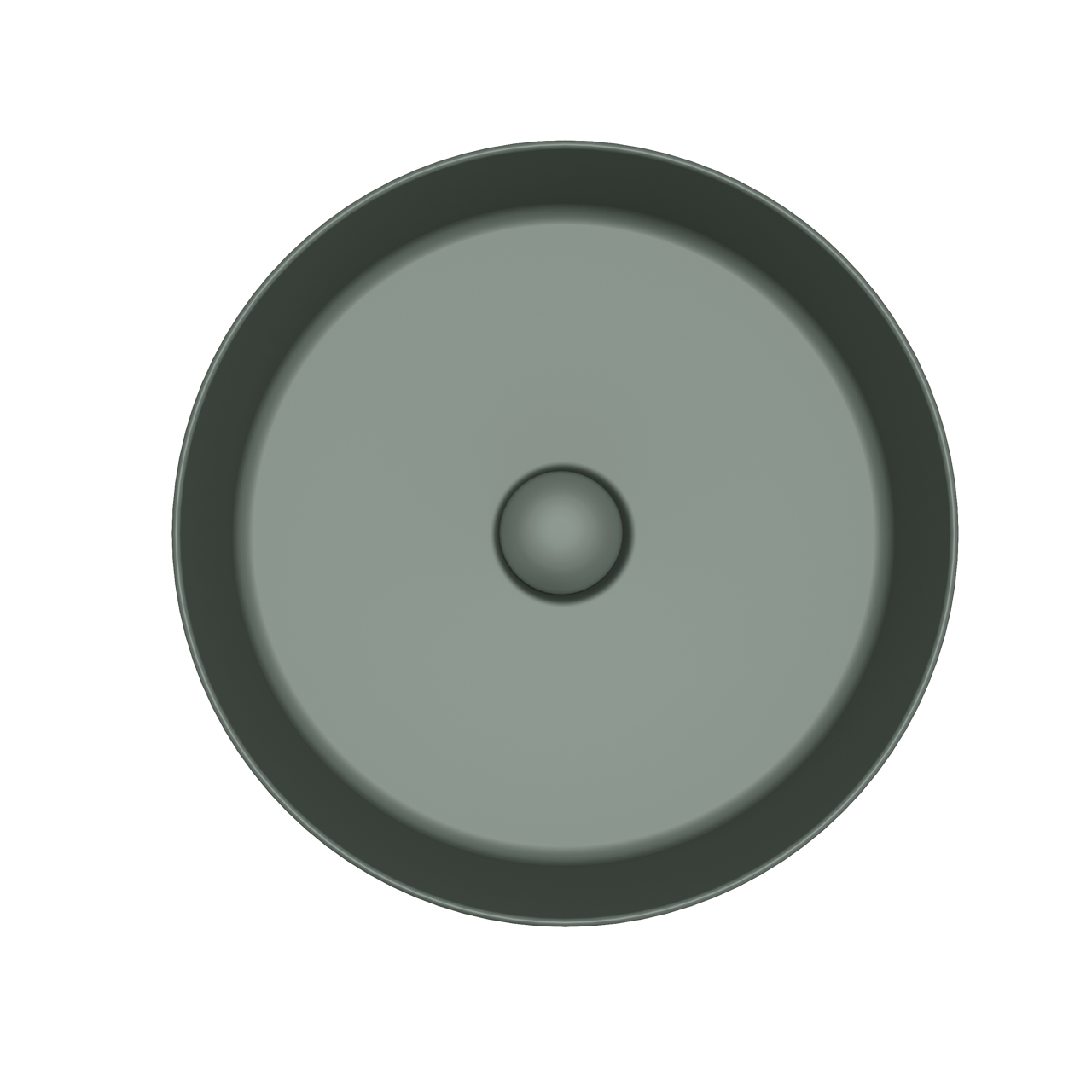 Balmani Fiyi Aufsatzwaschbecken: Matt Forest Solid Surface, rund, Ø 39 cm