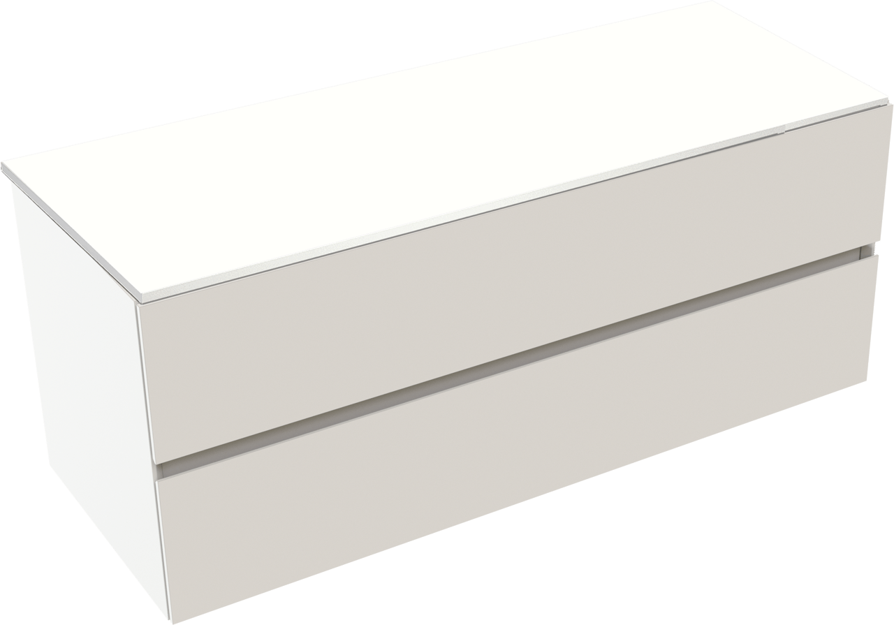 Storke Edge zwevend badmeubel 120 x 46 cm mat wit met Tavola enkel of dubbel wastafelblad in solid surface mat wit