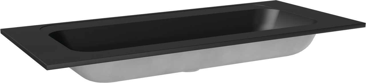 Balmani Tablo Strada plan simple pour 2 trous de robinet top solid noire matte 120 x 55 cm