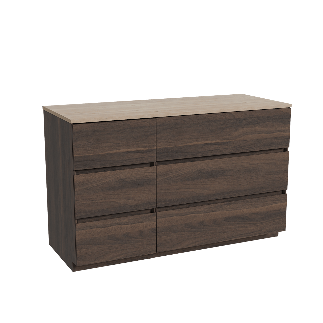 Storke Edge staand badkamermeubel 130 x 52 cm notelaar met Panton enkel of dubbel tablet in melamine ruwe eik