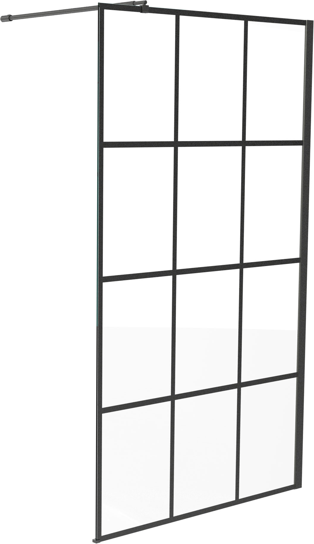 Linie Walk-In douche à l'italienne 120 x 200 cm verre square profil noir mat