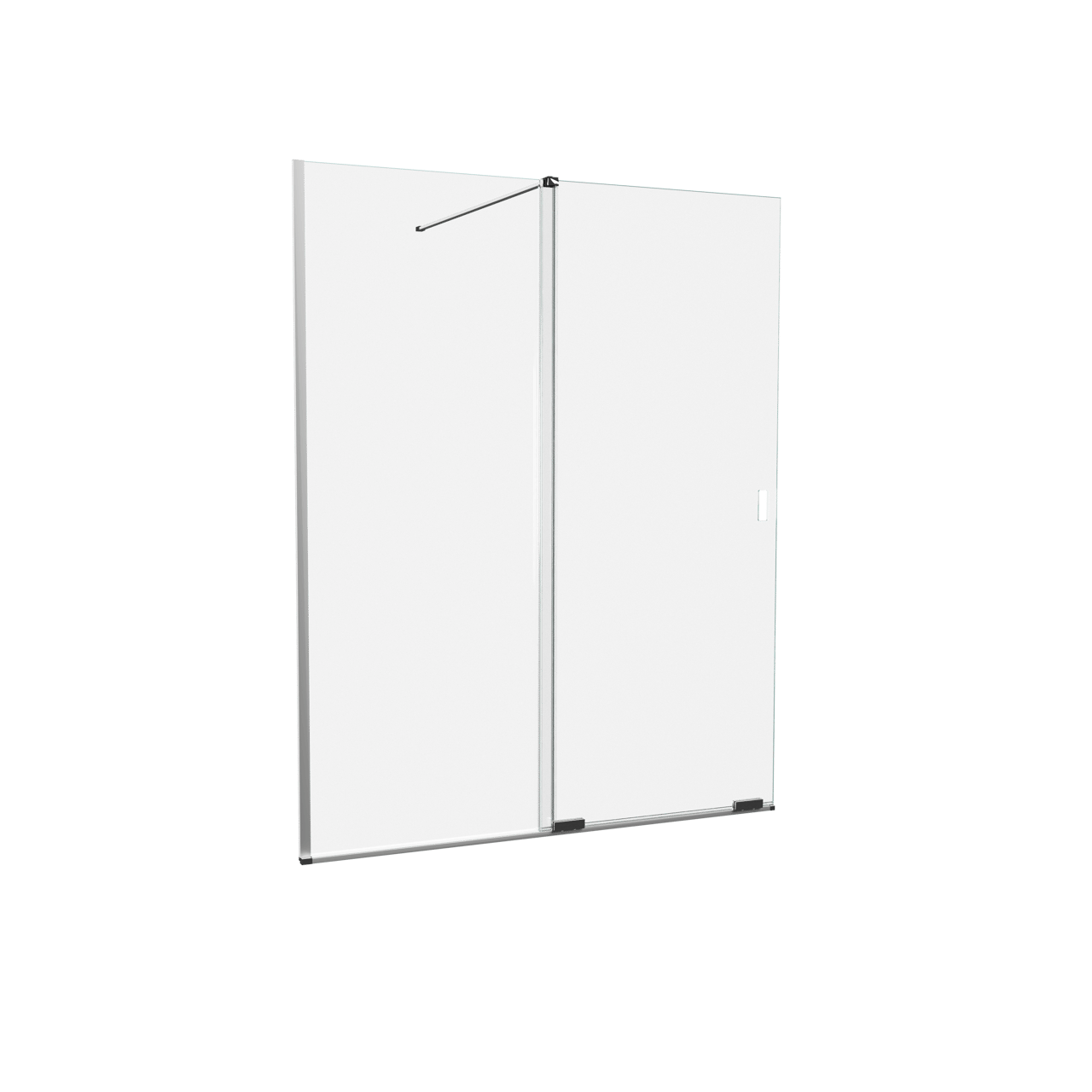 Balmani Move Slide inloopdouche met beweegbare wand 160 x 200 cm helder glas chroom profiel