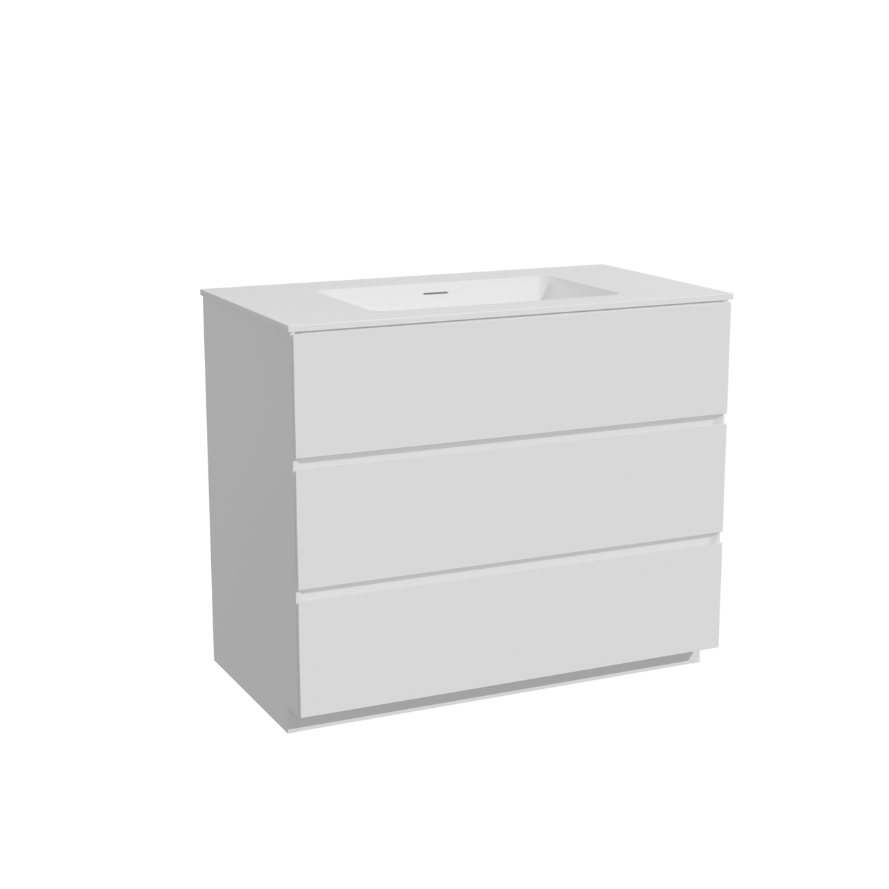 Storke Edge meuble salle de bains à poser 95 x 52 cm blanc brillant avec Mata plan simple en solid surface blanc mat