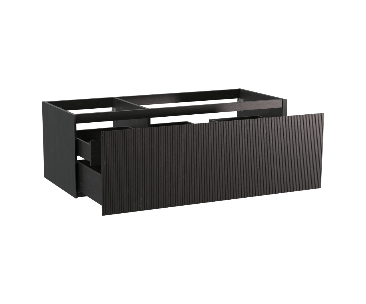 Balmani Fila zwevende wastafelonderkast 135 x 55 cm asymmetrisch rechts fineer zwarte eik 4 lades