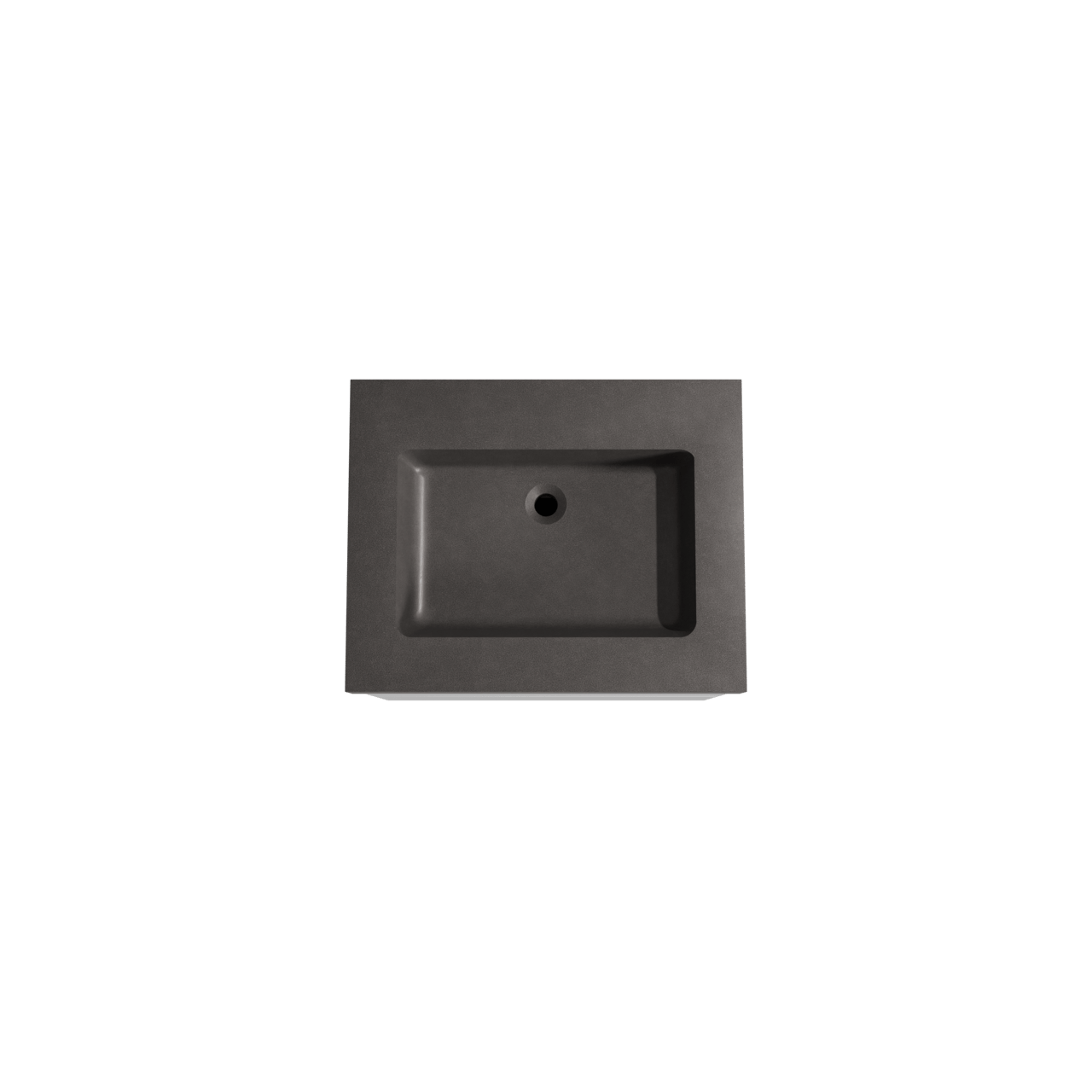 Storke Edge freistehendes Möbelstück Set: 65 x 52 cm, Weiß glänzend, mit Scuro High Einzelwaschtisch, Quarz Schwarz matt