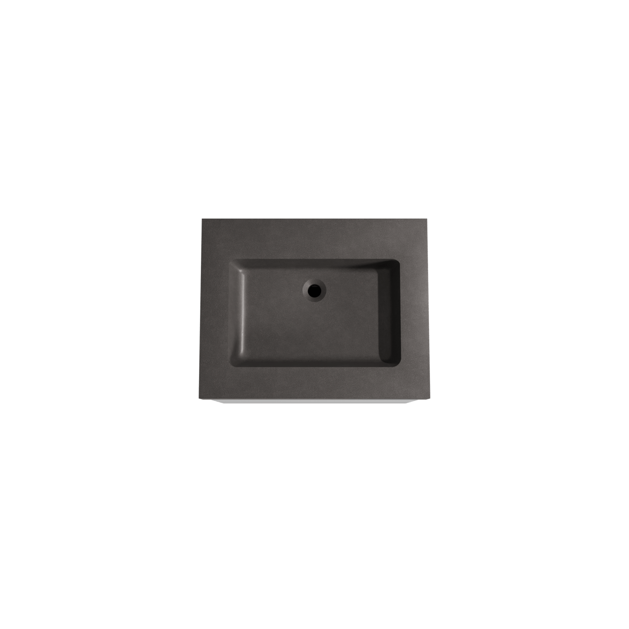 Storke Edge freistehendes Möbelstück Set: 65 x 52 cm, Weiß glänzend, mit Scuro High Einzelwaschtisch, Quarz Schwarz matt