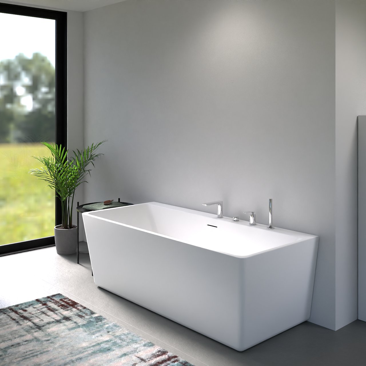 Blaufoss Expo robinet de bain sur gorge 4 trous avec douchette chrome brillant