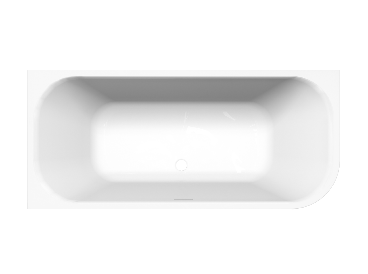 Luca Varess Mezzo tweepersoons hoekbad links 180 x 80 cm acryl glanzend wit