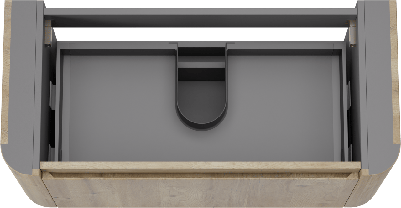 Storke Soft meuble sous-lavabo suspendu 100 x 46 cm Chêne brut 2 tiroirs