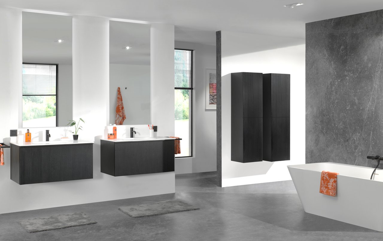 Balmani Zigga baignoire semi-îlot 180 x 85 cm Solid Surface blanc mat