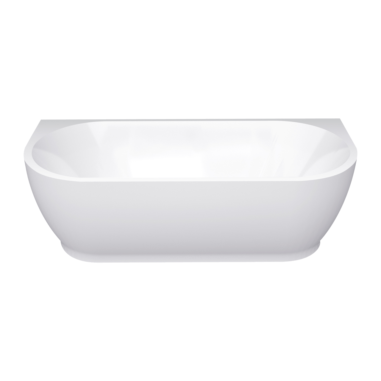 Linie Paulo halfvrijstaand bad 180 x 80 cm acryl Hoogglans Wit