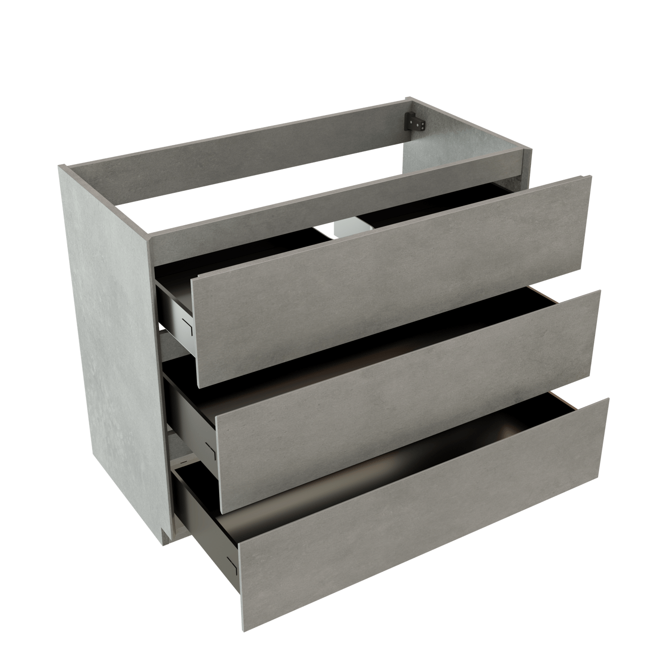 Storke Edge staande wastafelonderkast 105 x 52 cm beton donkergrijs 3 lades