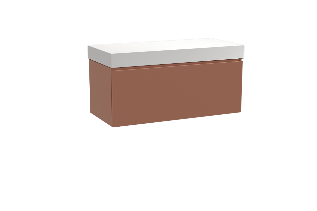 Balmani Sfera Badmöbel Set mit Dominus Waschtischplatte für Aufsatzwaschbecken