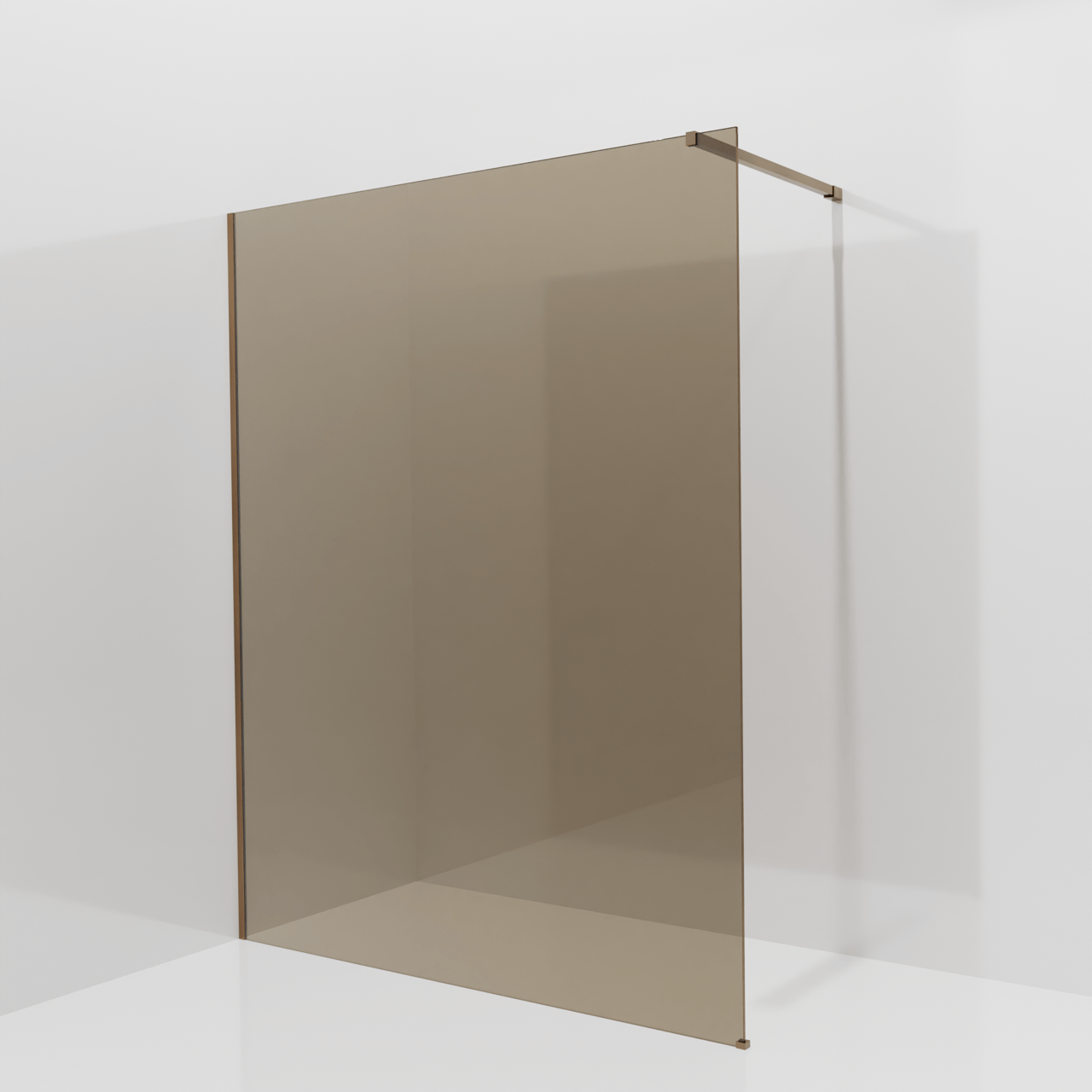 Balmani Modular douche à l'italienne: 160 x 200 cm, Verre bronze, Profil Brushed Rosegold