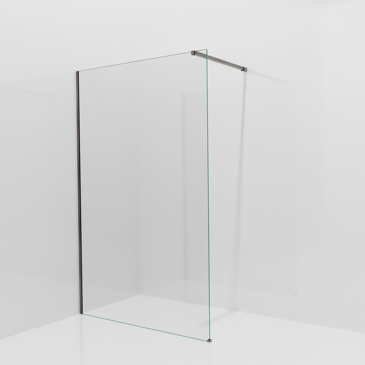 Balmani Modular douche à l'italienne: 130 x 200 cm, Verre transparent, avec coating, Profil Brushed GunMetal