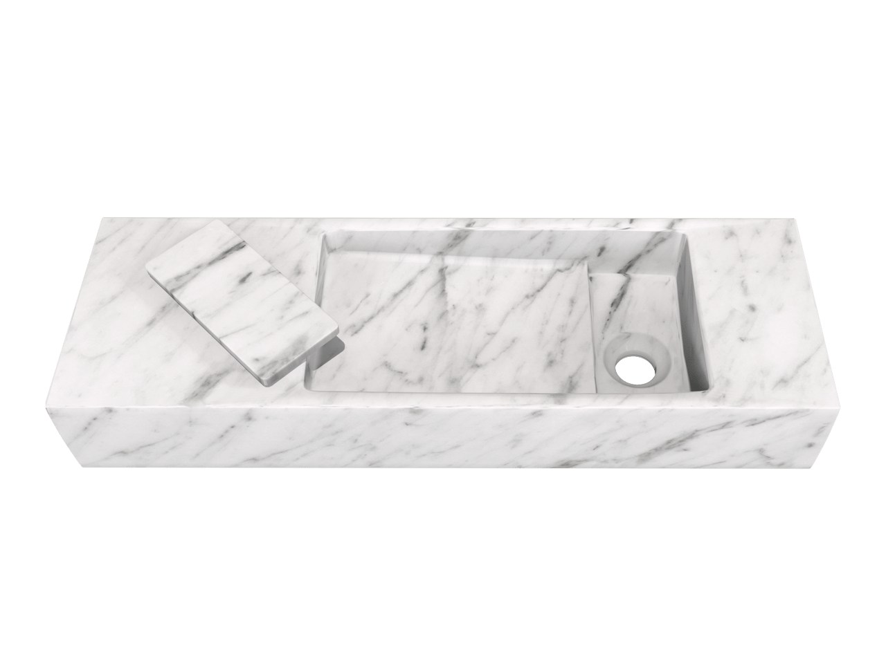 Balmani Mood fonteintje 65 x 20 cm Carrara marmer