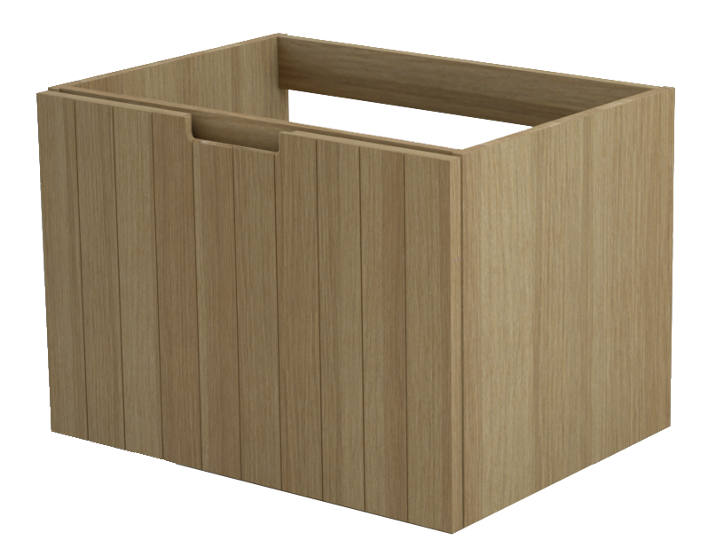 Balmani Adagio hängender Waschbeckenunterschrank: 75 x 55 cm, Eiche verwittert, 1 Schublade