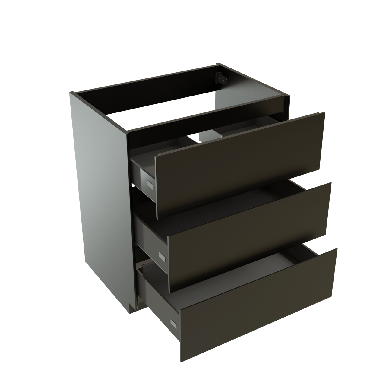 Storke Edge meuble sous-lavabo a poser 75 x 52 cm Noir Mat 3 tiroirs