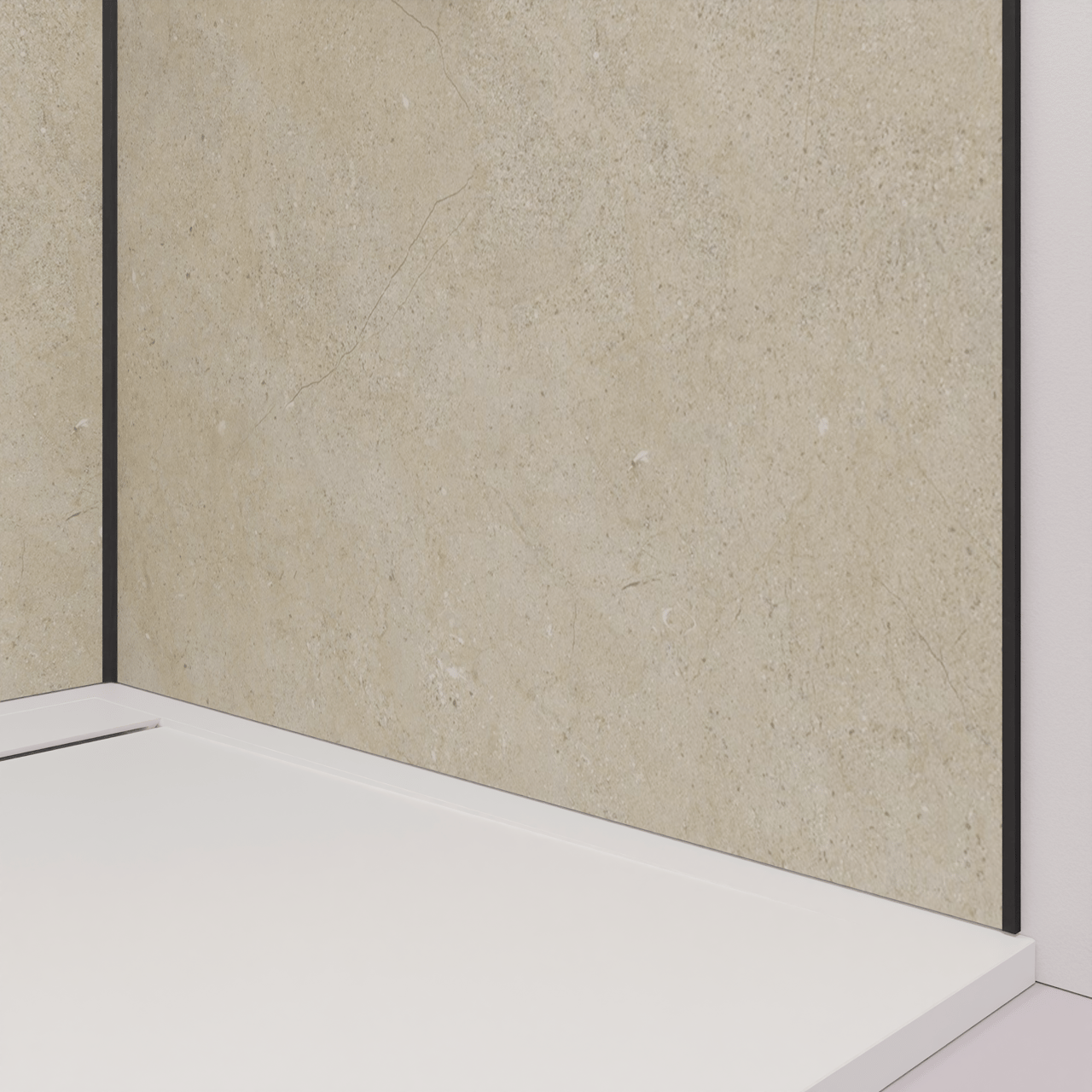 Luca Varess Groovy Duschrückwand Set 2 x 120x260 cm, SPC, Capri Beige