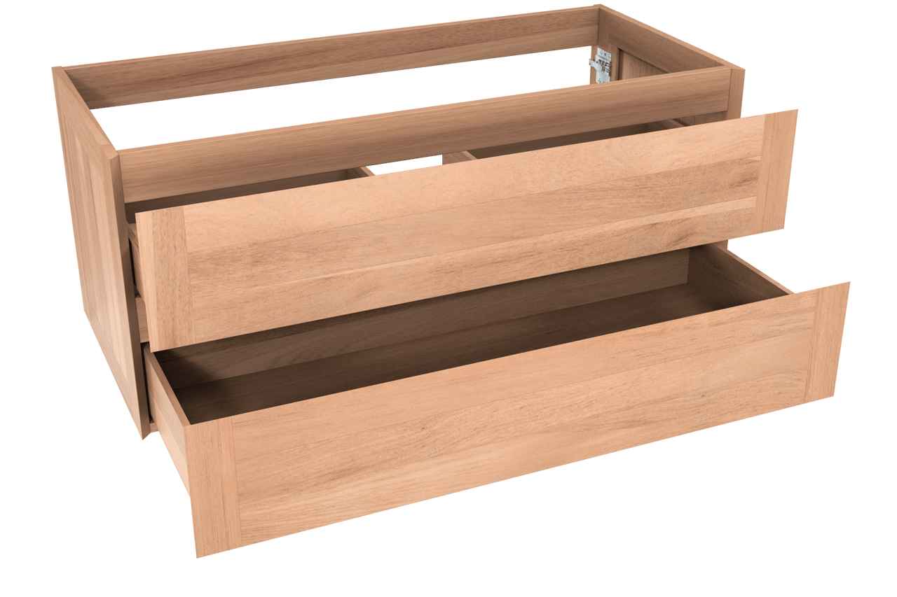 Balmani Mitra meuble sous-lavabo suspendu 120 x 55 cm teck 2 tiroirs