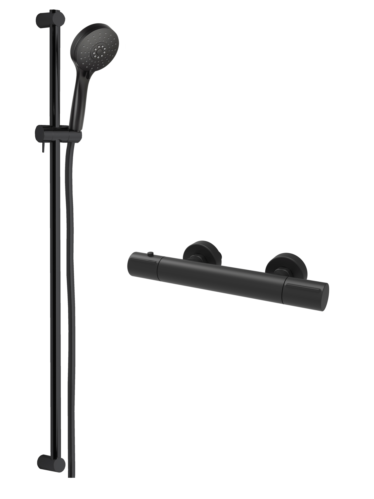 Blaufoss Orion opbouw regendoucheset thermostatische kraan Mat Zwart