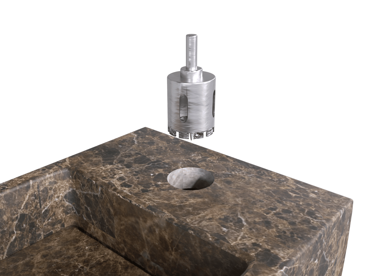 Balmani Mood fonteintje 55 x 20 cm Dark Emperador Marmer