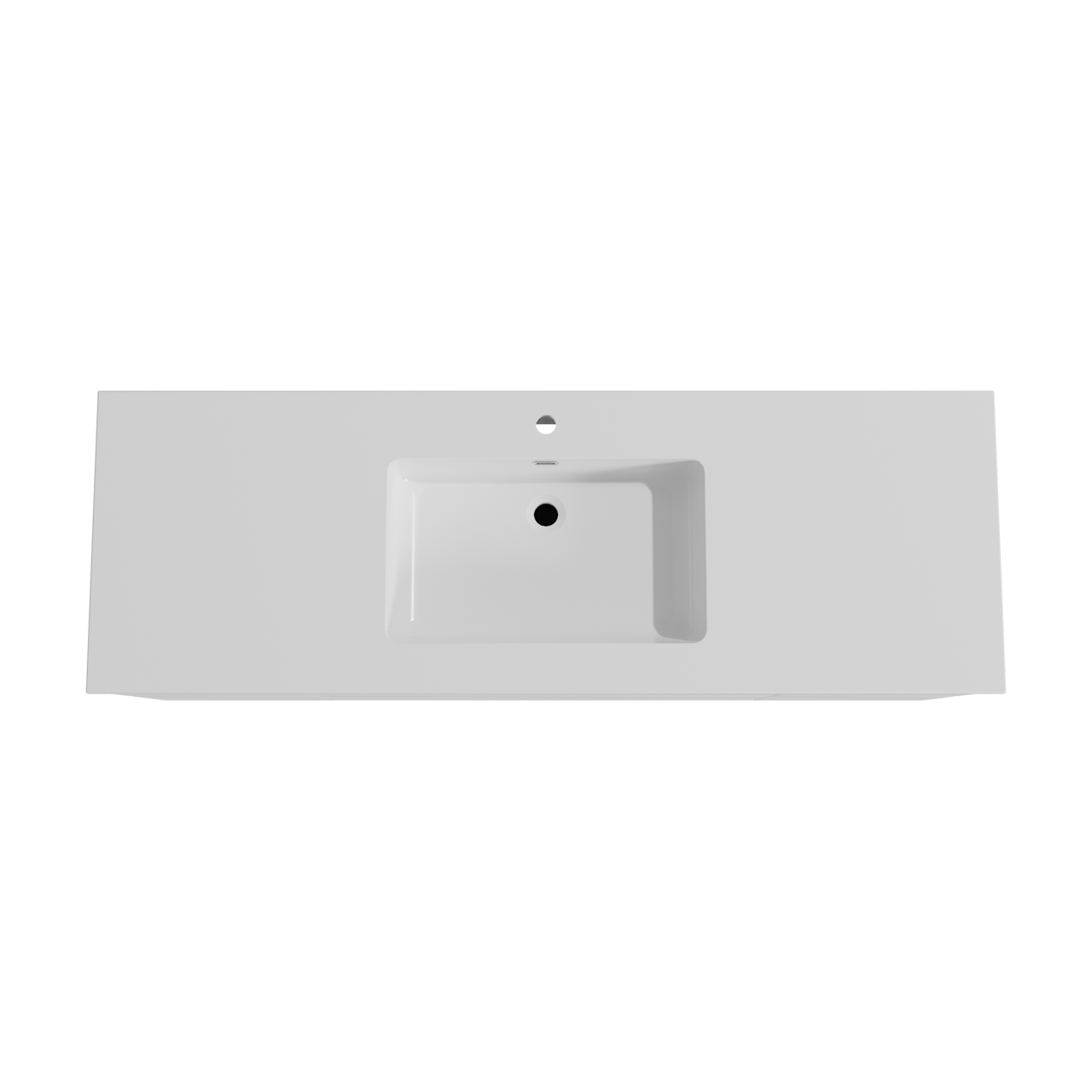 Storke Edge meuble salle de bains suspendu 155 x 52 cm blanc mat avec Diva plan simple en marbre composite blanc brillant