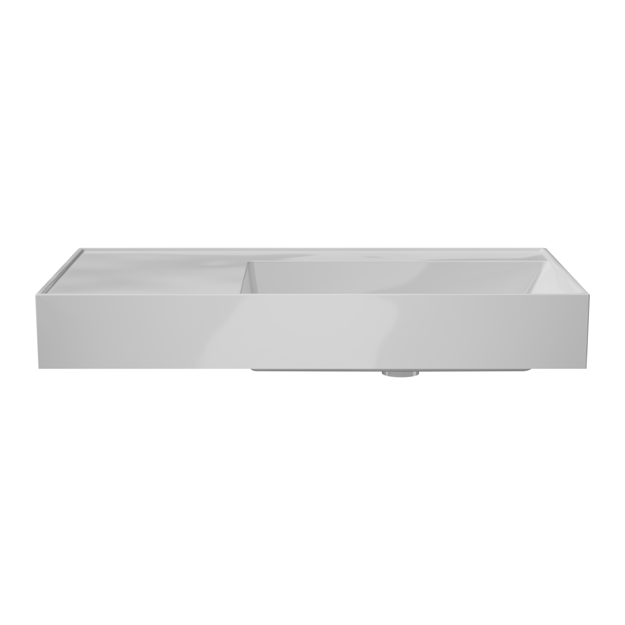 Balmani Argila asymmetrisch rechtse wastafel composietmarmer Hoogglans Wit 80 x 46 cm