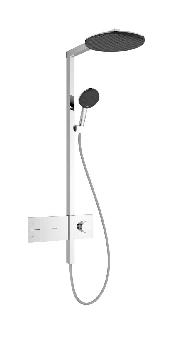 Hansgrohe Raindance Alive S 300 1jet Showerpipe Duschsystem mit Thermostatbatterie: Wandmontage, Chrom Glänzend