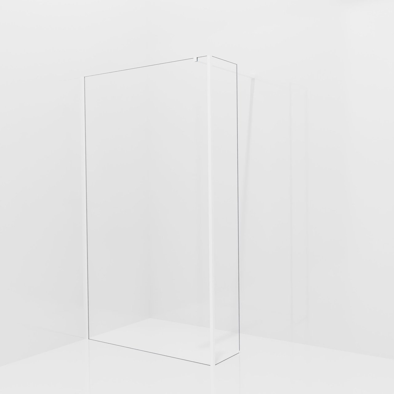 Balmani Modular inloopdouche met vaste zijwand: 120 x 200 cm, Helder glas, Mat witte profielen