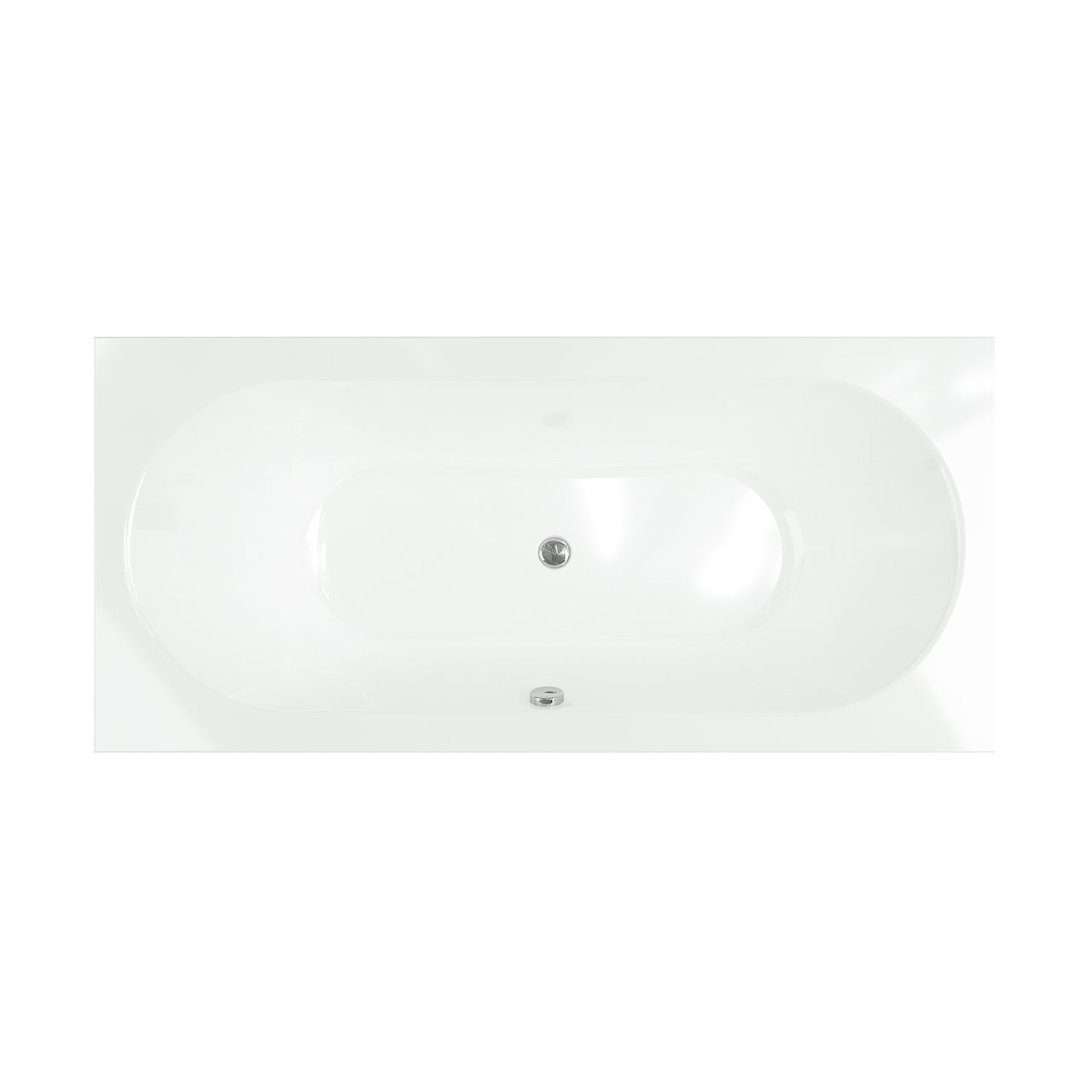 Luca Varess Snello tweepersoons inbouwbad 180 x 80 cm acryl glanzend wit