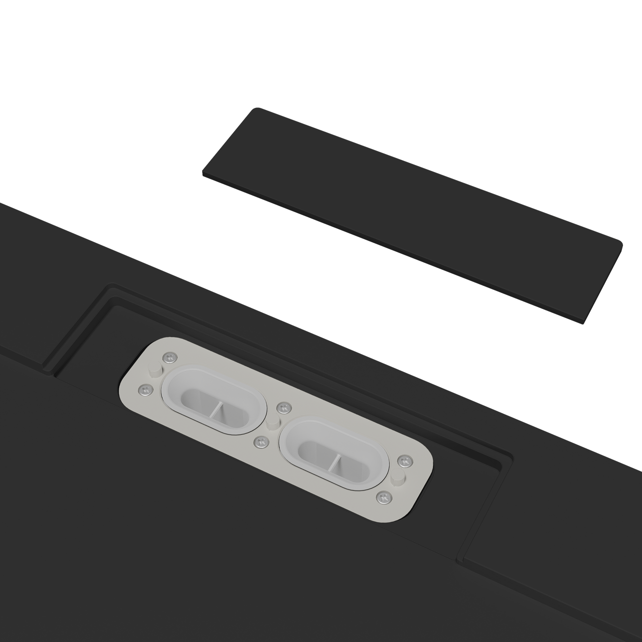 Balmani Andes douchebak 140 x 90 cm top solid Mat Zwart